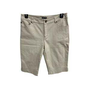 E39 For Eric Womens Beige Stretch Fit Bermuda Shorts Size 12 Casual Comfort